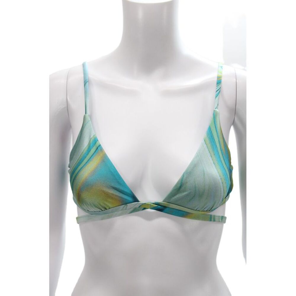 Jonathan Simkhai Women Tie Dye Blue Nylon Bikini Top Beach Size S